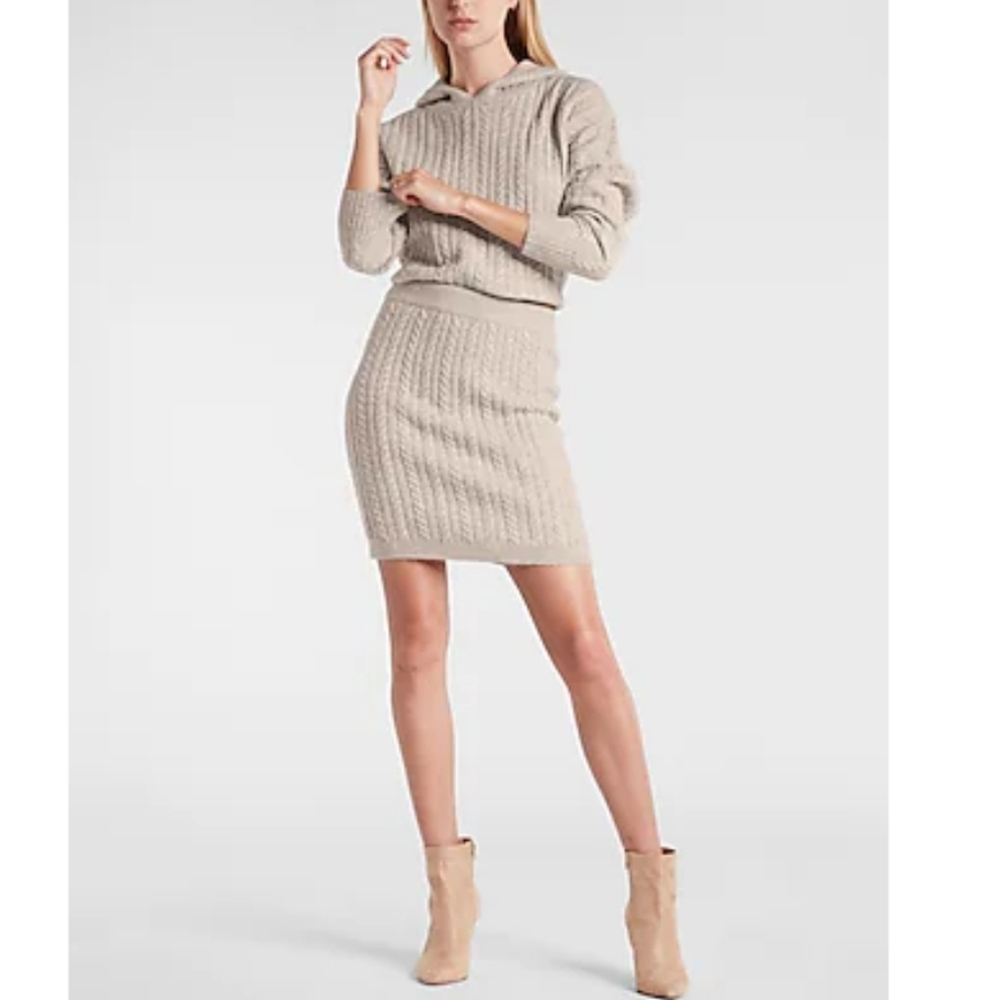 Express cable knit hoodies sweater